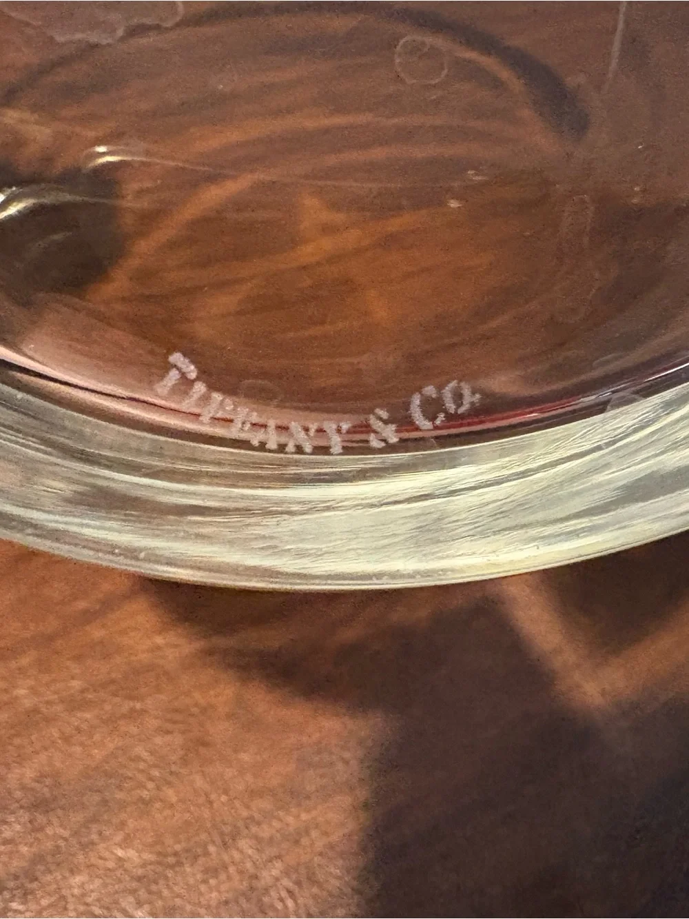 Tiffany & Co. Clear Glass Ice Bucket with Twisted Loop Handles